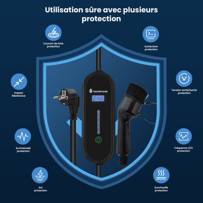 Single-Phase Portable Charger for Electric Vehicles, 16A, 3.5KW